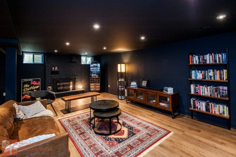 Converted basement living room