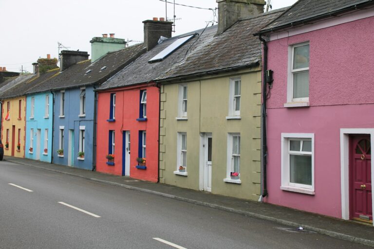 Row of terraced houses sharing party walls