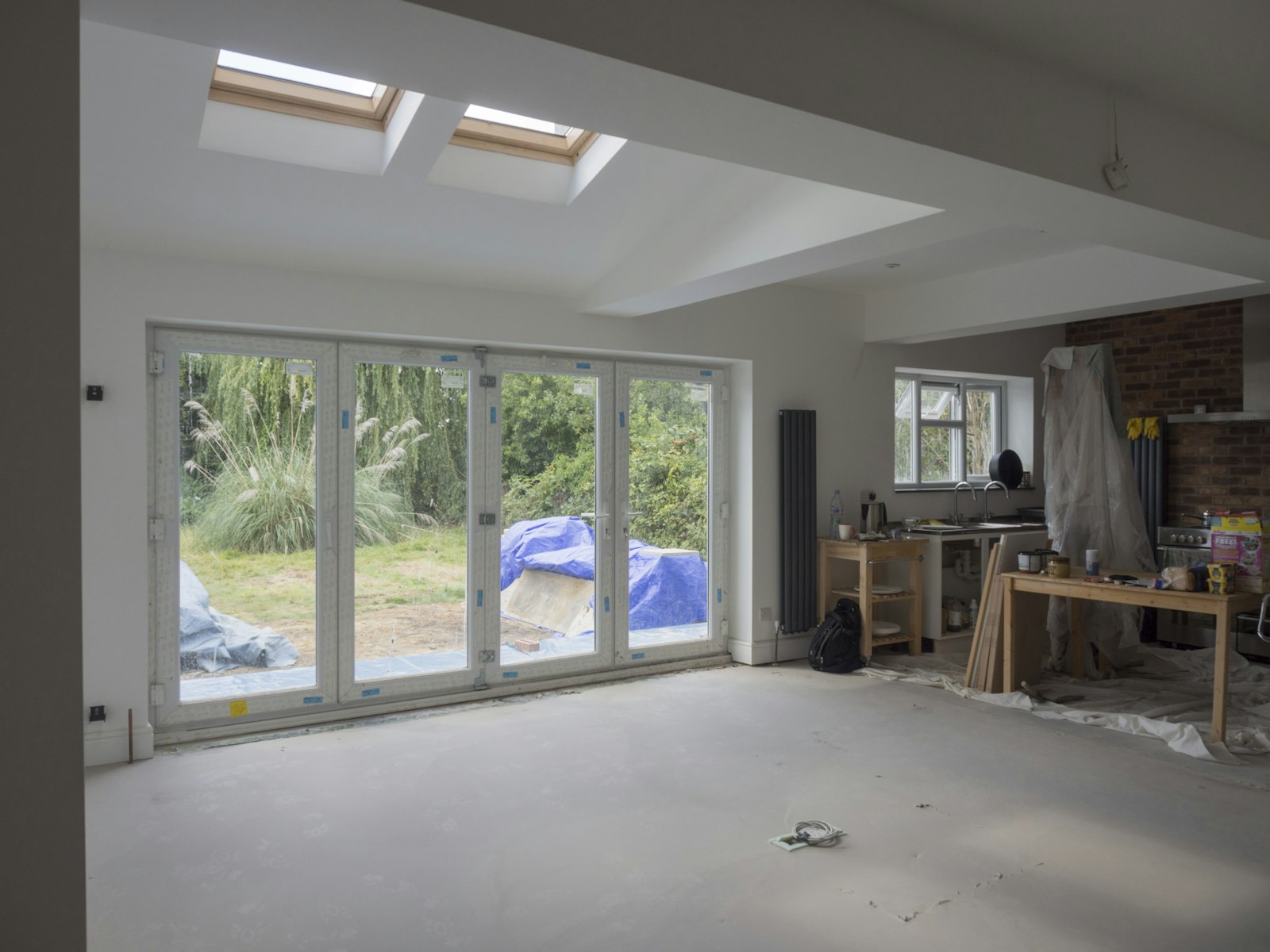 Rear extension with bi-fold doors and rooflights