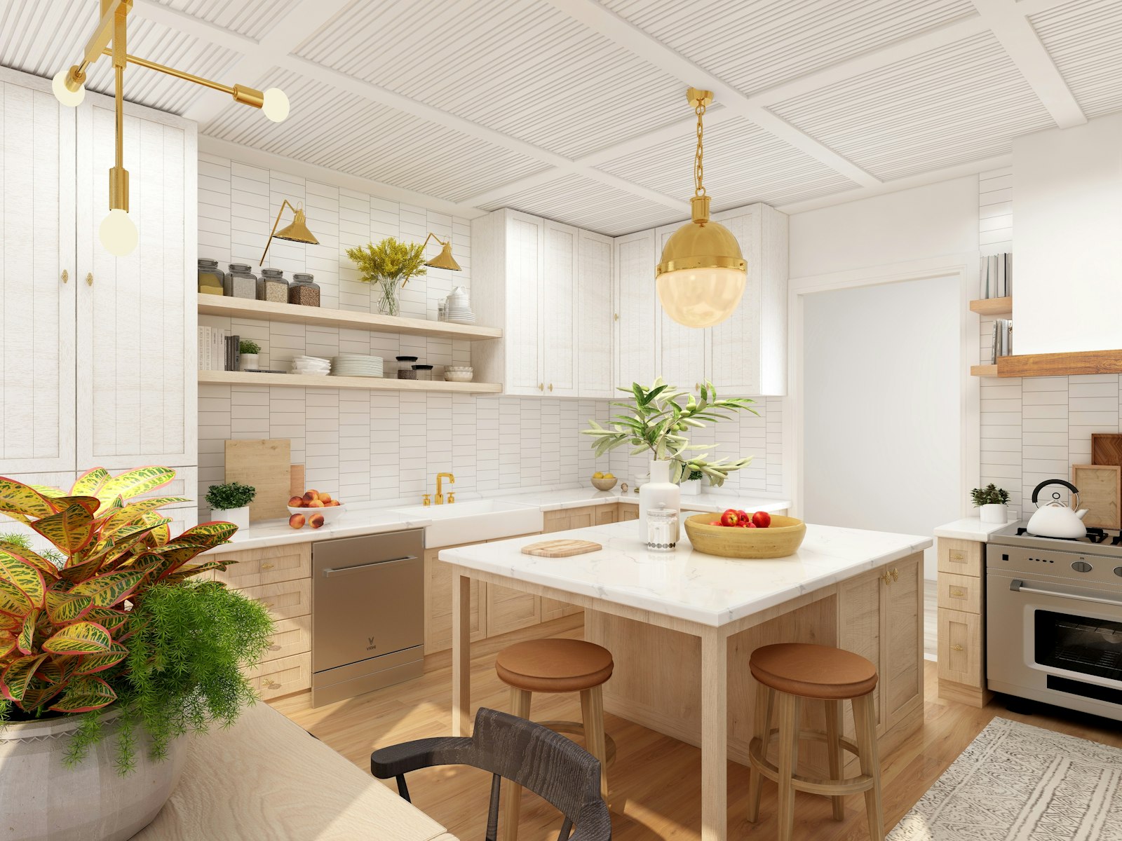 Open-plan kitchen and dining space
